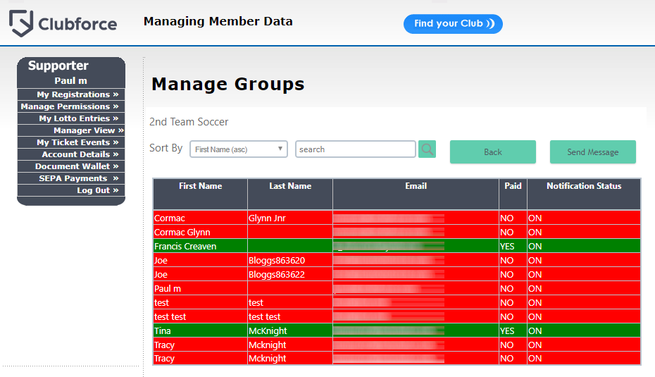 Tracking Member Payments Online with Clubforce