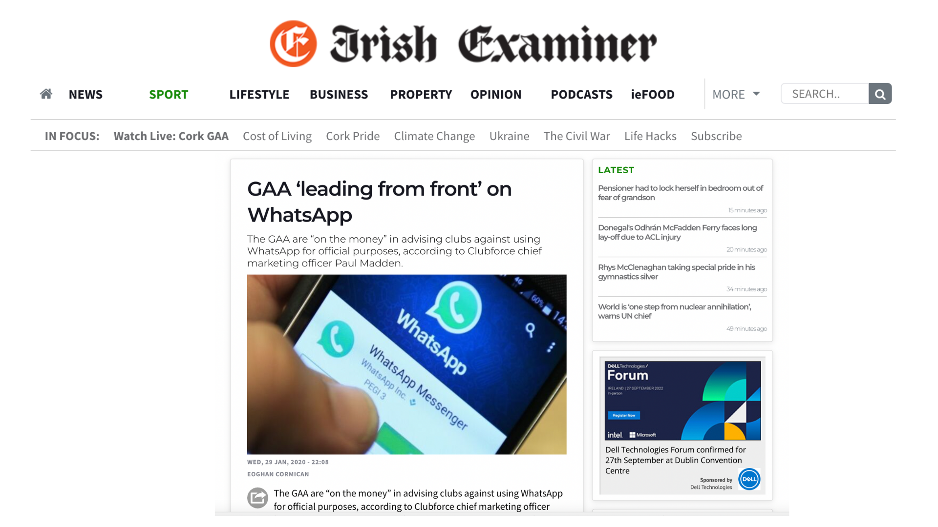 GAA ‘leading from front’ on WhatsApp