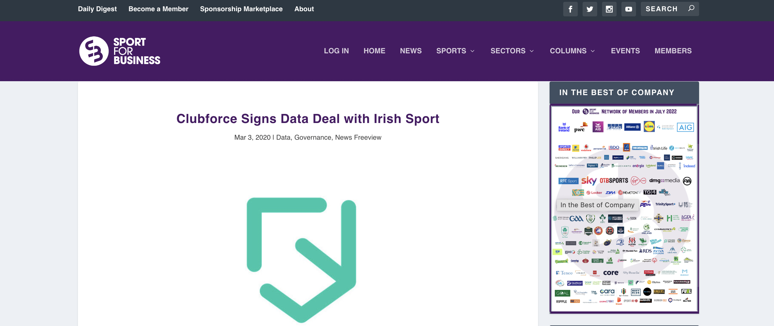 Clubforce Signs Data Deal with Irish Sport