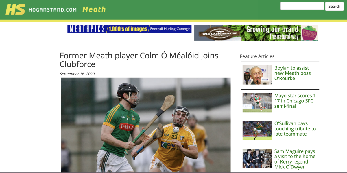 Former Meath player Colm Ó Méalóid joins Clubforce