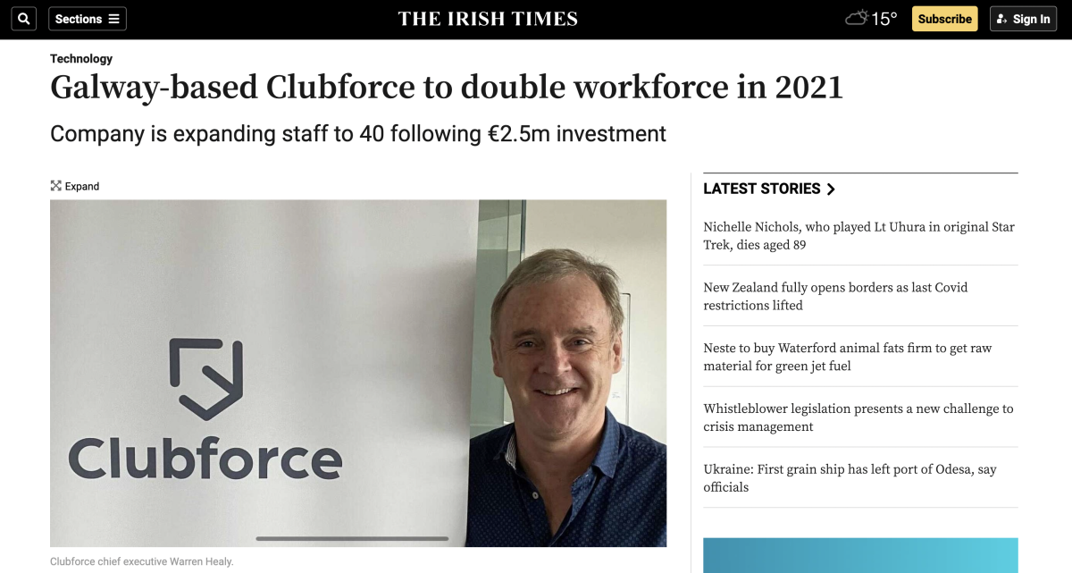 Galway-based Clubforce to double workforce in 2021