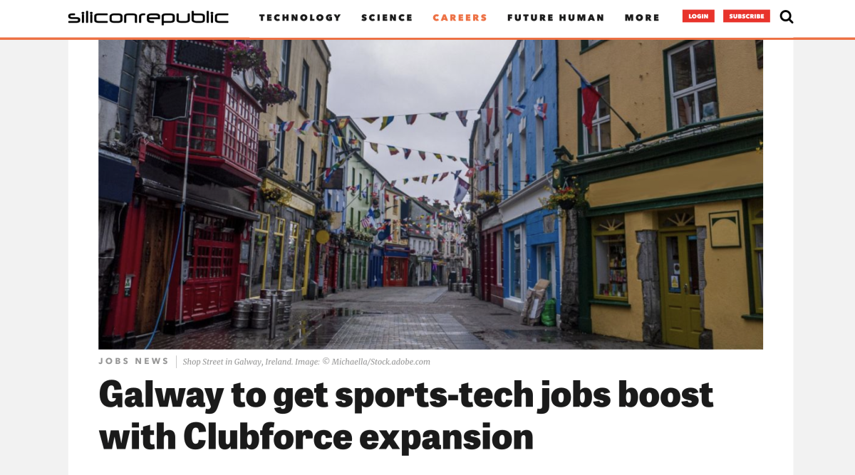 Galway to get sports-tech jobs boost with Clubforce expansion