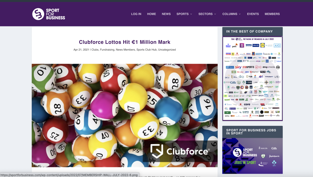 Clubforce Lottos Hit €1 Million Mark