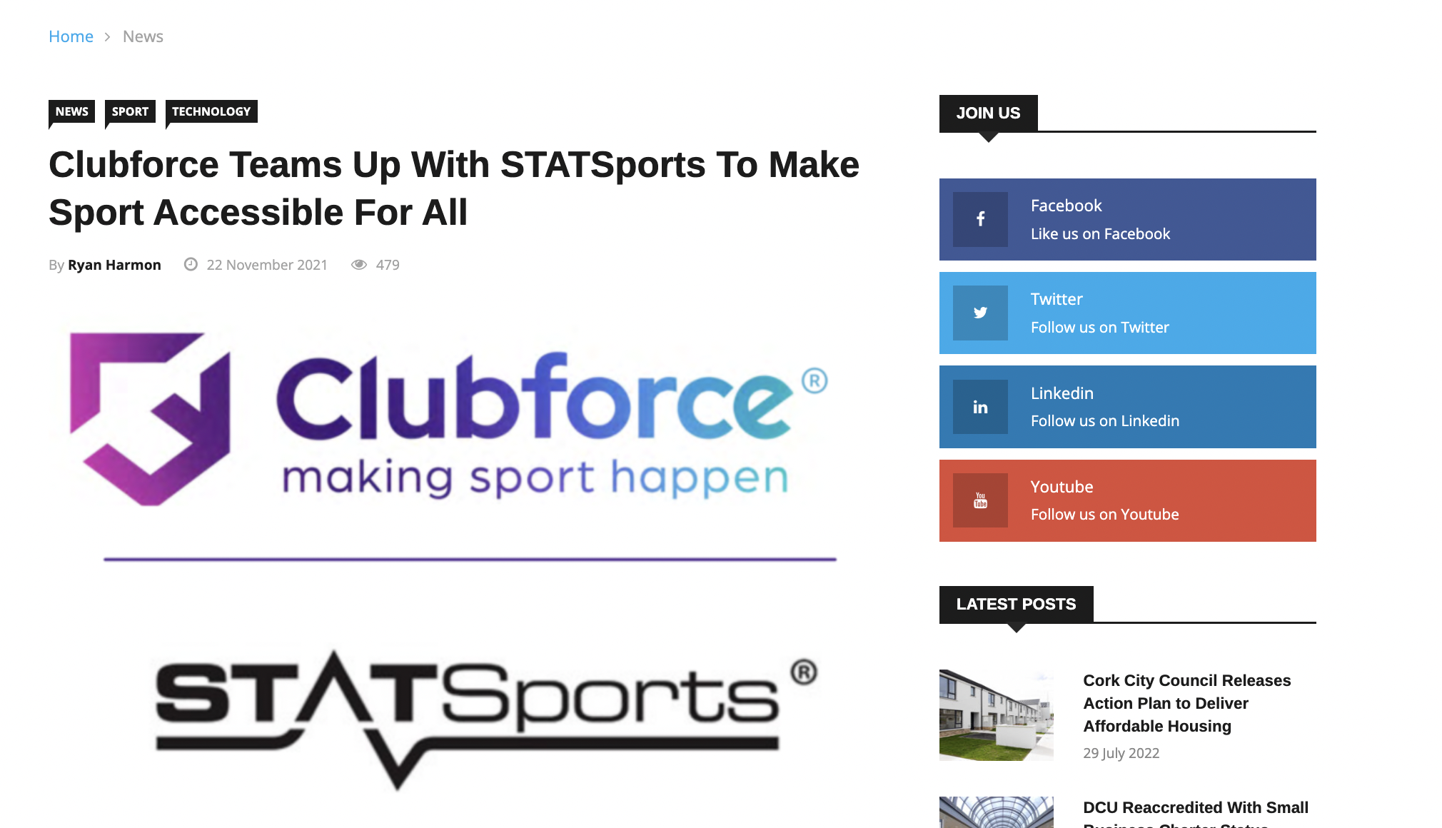 Clubforce Teams Up With STATSports To Make Sport Accessible For All