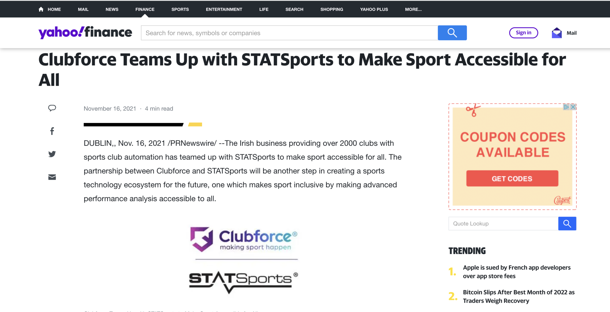 Clubforce Teams Up with STATSports to Make Sport Accessible for All