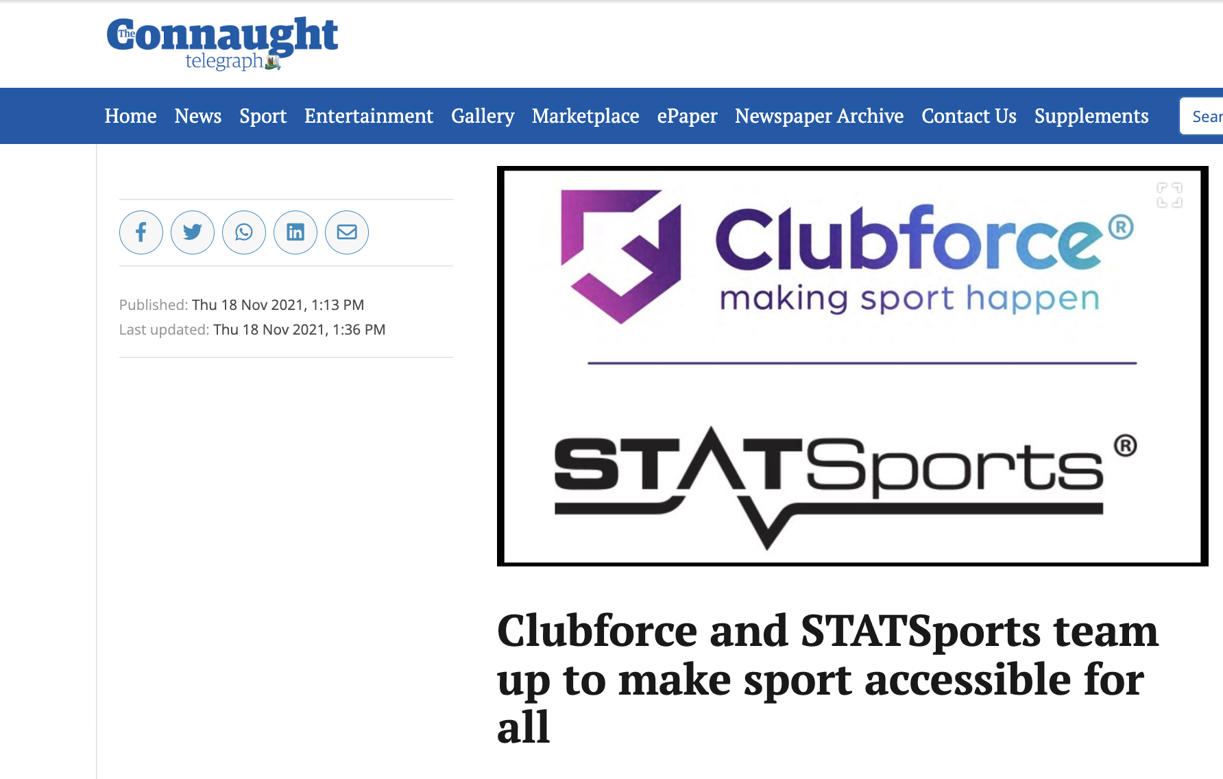 Clubforce and STATSports team up to make sport accessible for all
