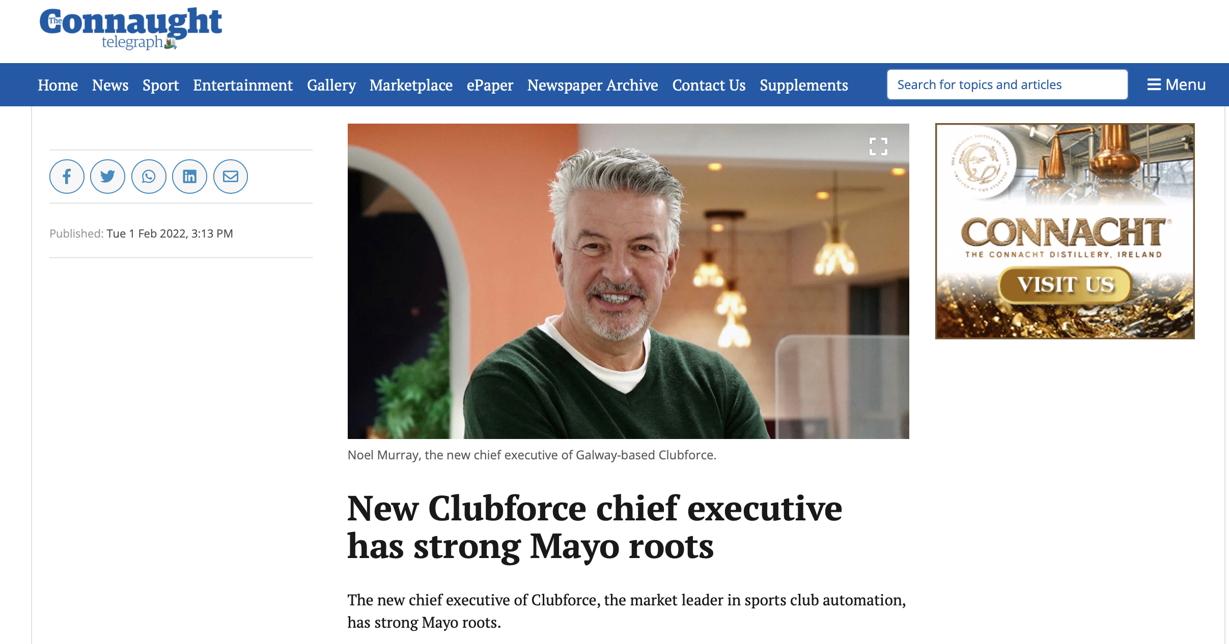 New Clubforce chief executive has strong Mayo roots