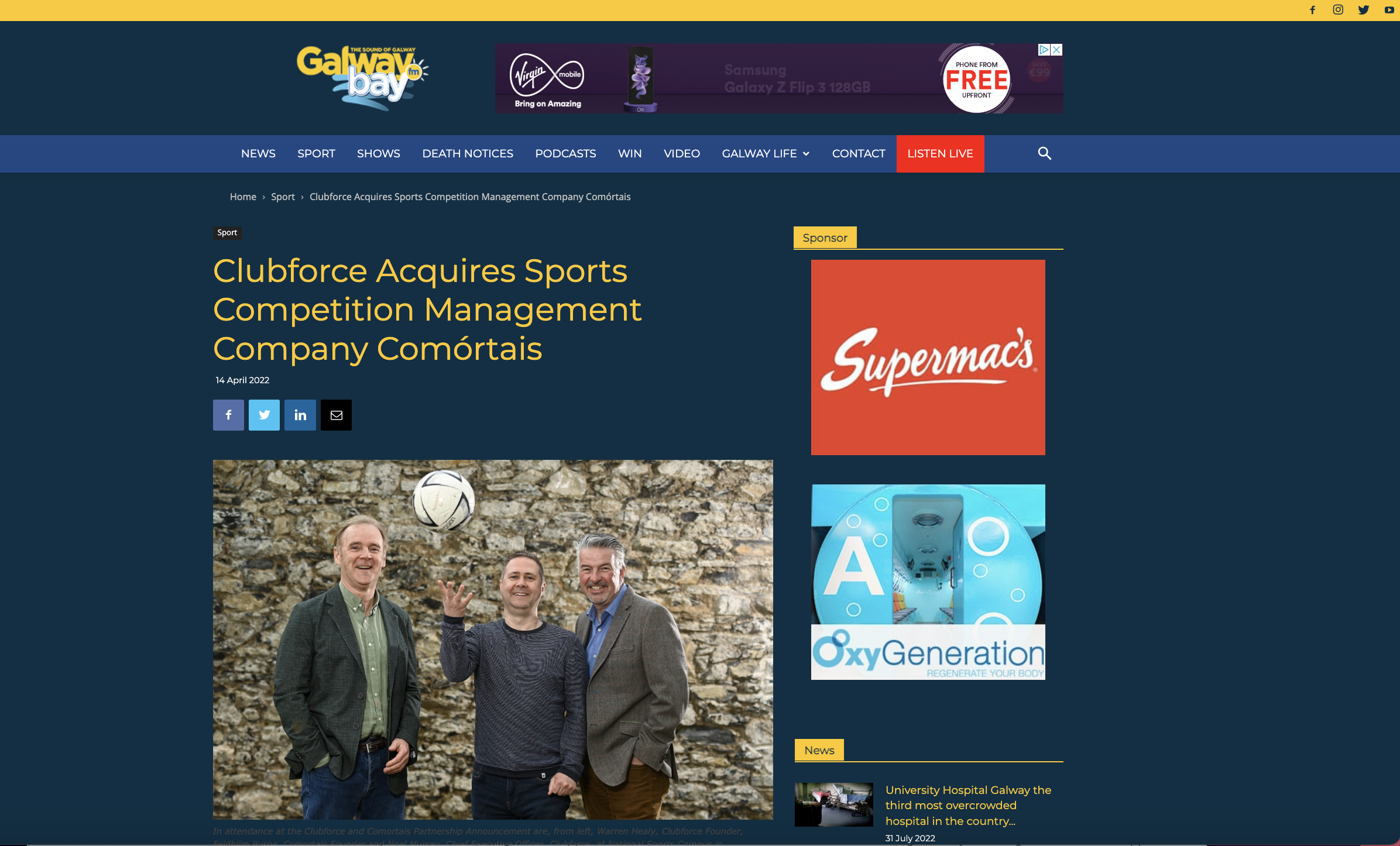 Clubforce Acquires Sports Competition Management Company Comórtais