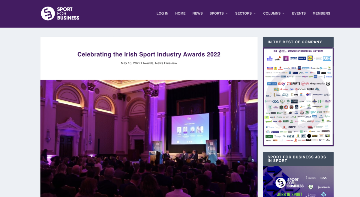 Celebrating the Irish Sport Industry Awards 2022