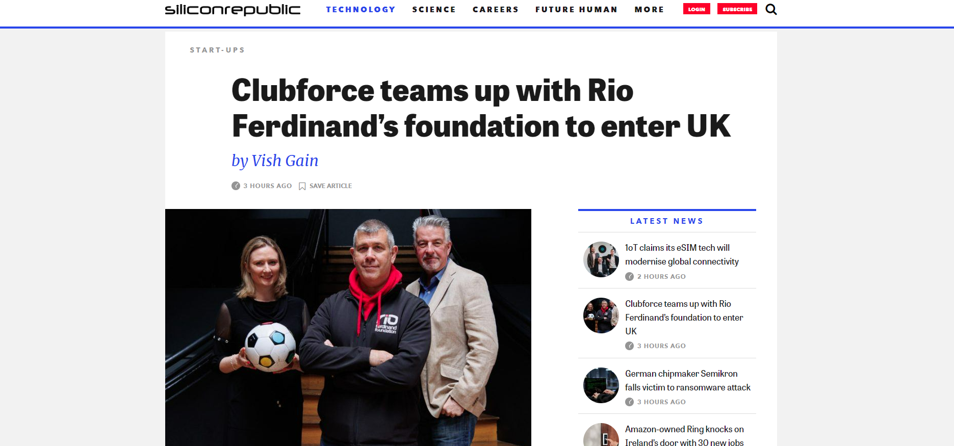 Clubforce teams up with Rio Ferdinand’s foundation to enter UK