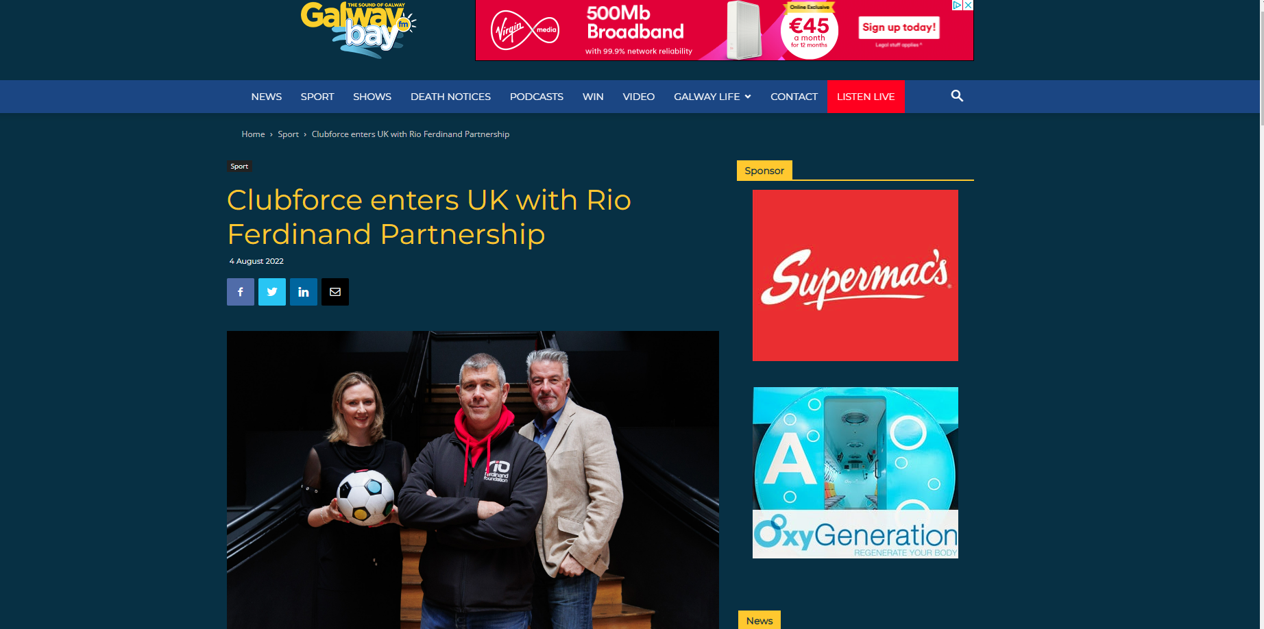 Clubforce enters UK with Rio Ferdinand Partnership