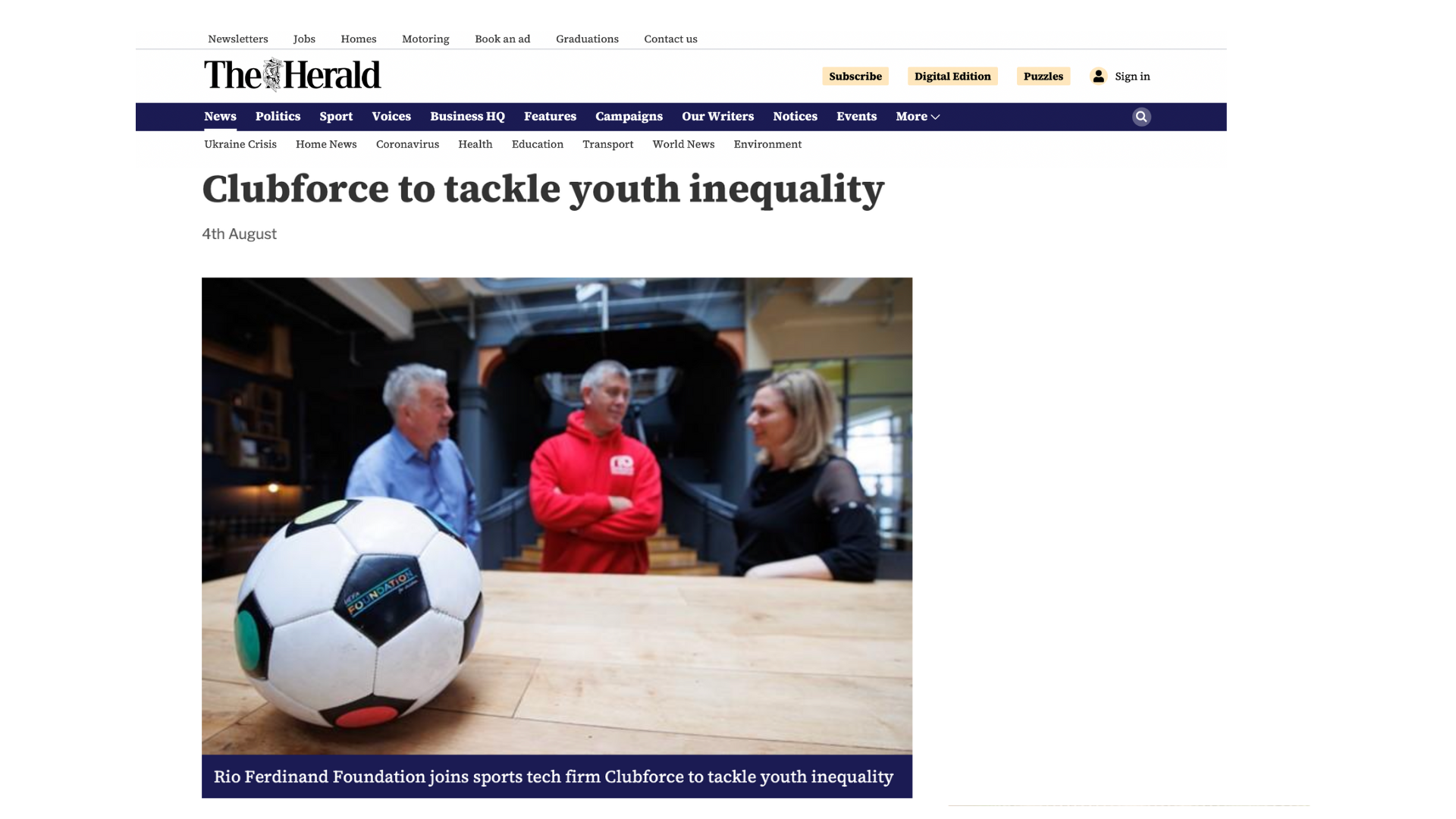 Rio Ferdinand Foundation joins sports tech firm Clubforce to tackle youth inequality