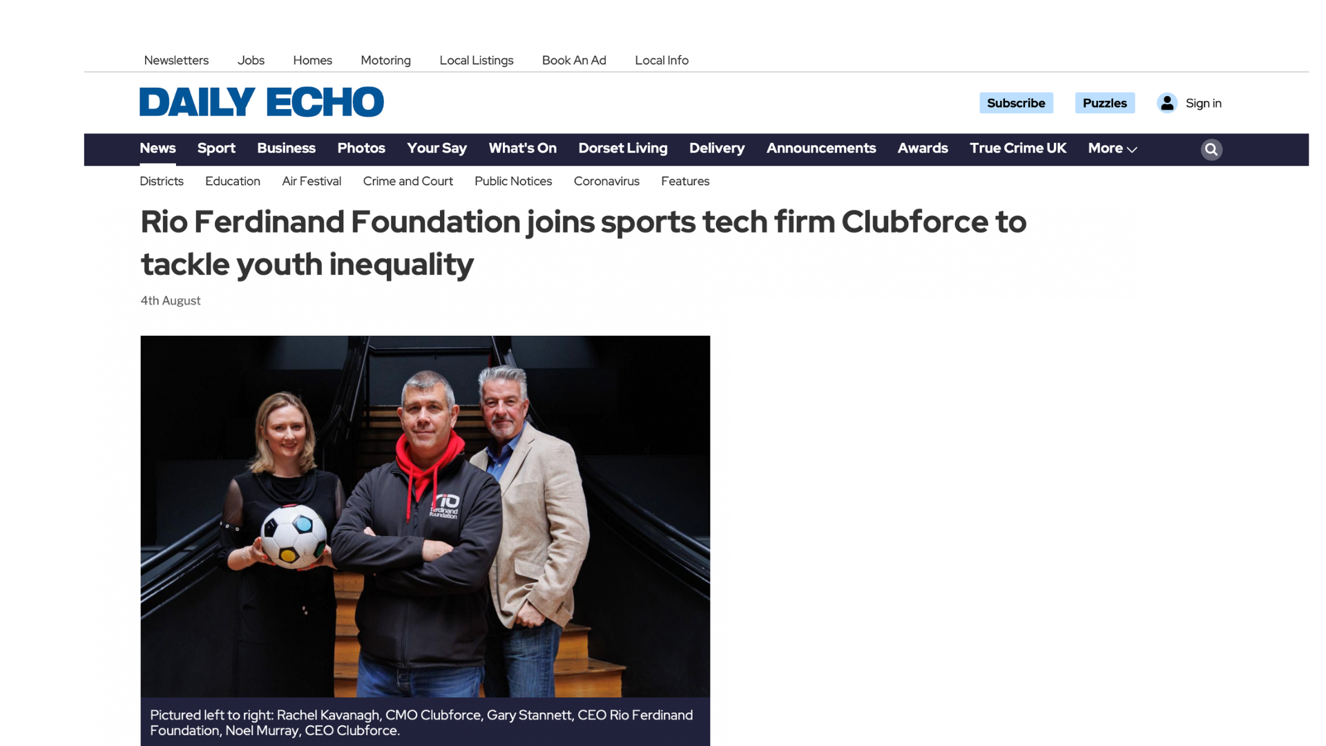 Rio Ferdinand Foundation joins sports tech firm Clubforce to tackle youth inequality