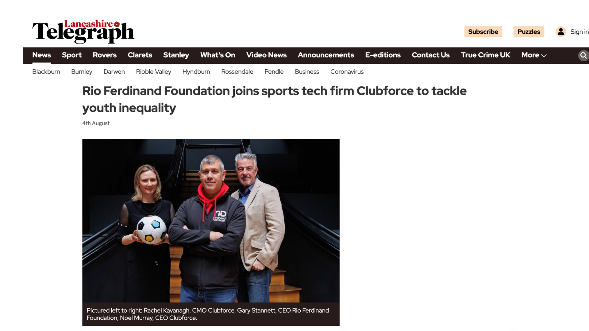 Rio Ferdinand Foundation joins sports tech firm Clubforce to tackle youth inequality