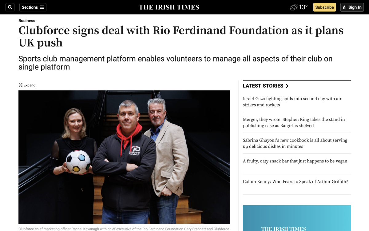 Clubforce signs deal with Rio Ferdinand Foundation as it plans UK push